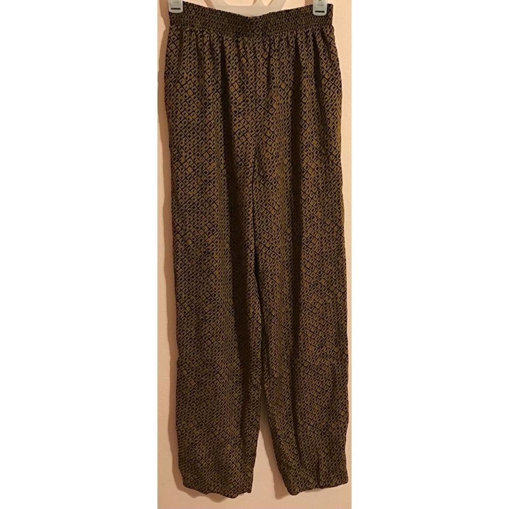 Vintage Jo Hardin tan black pull on pants elastic waistband size 8